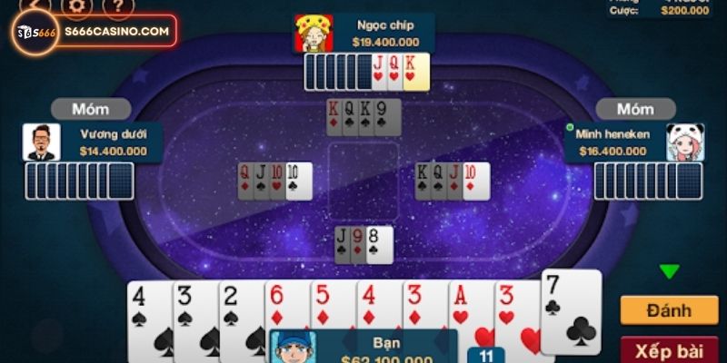 Cách chơi bài Phỏm theo kiểu đánh rắn